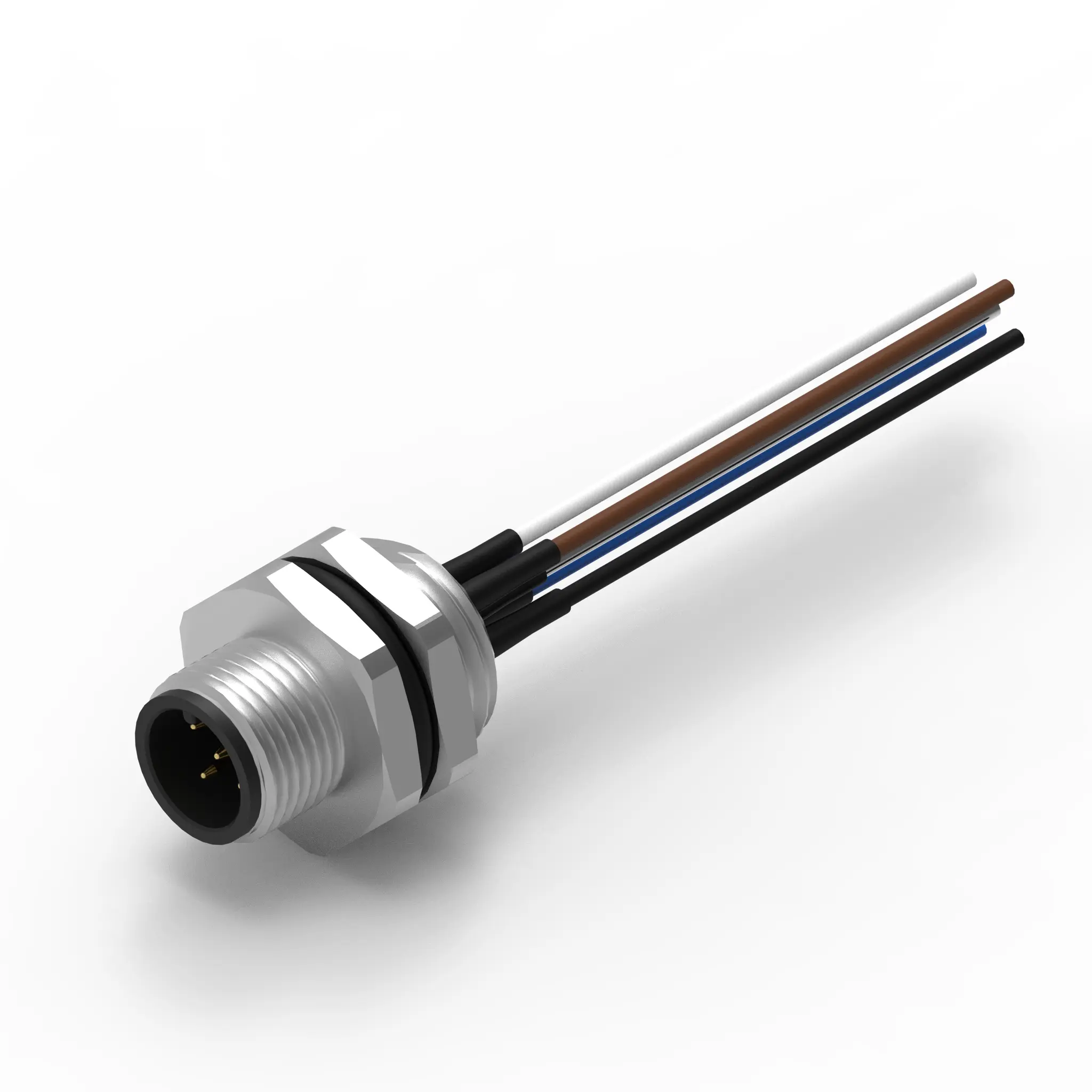 Produktfoto 1 von Wurth Elektronik WR-CIRC M12 Rundsteckverbinder Stecker 5-polig Stecker 5A Panel IP68
