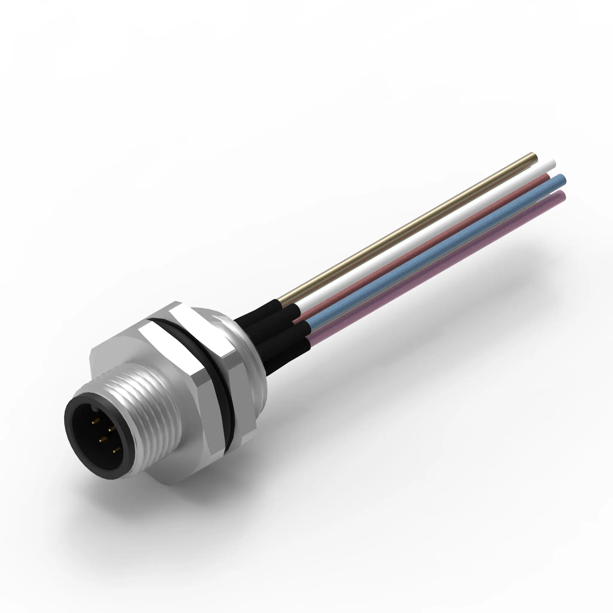 Produktfoto 1 von Wurth Elektronik WR-CIRC M12 Rundsteckverbinder Stecker 8-polig Stecker 5A Panel IP68