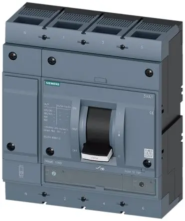 Produktfoto 1 von Siemens SENTRON 3VA1, Kompaktschutzschalter 4-polig, 800A Feststehend / Abschaltvermögen 70 kA 690V ac 1000 V dc