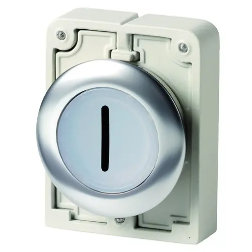 Produktfoto 1 von Eaton M30 Druckschalter Ø 30.5 mm, Weiß Flach Flach Metall, IP66