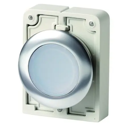 Produktfoto 1 von Eaton RMQ-Titan Druckschalter Ø 30.5 mm, Weiß Momentan mit Federrückstellung Flach IEC, DE Rund, IP66