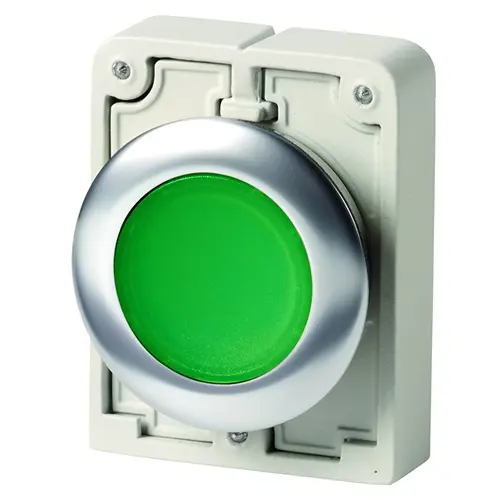 Eaton RMQ-Titan Druckschalter Ø 30.5 mm, Grün Flach Rund Metall, IP66