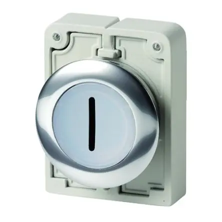 Produktfoto 1 von Eaton RMQ-Titan Druckschalter Ø 30.5 mm, Weiß Schaltfunktion Rastend Flach Metall, IP67
