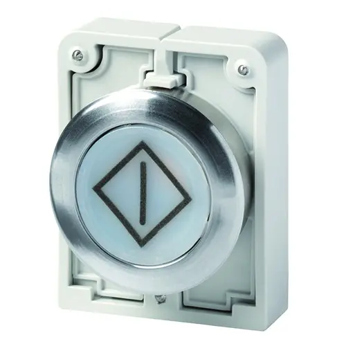 Produktfoto 1 von Eaton RMQ-Titan Druckschalter Ø 30.5 mm, Weiß Momentan mit Federrückstellung Flach Flach Metall, IP66