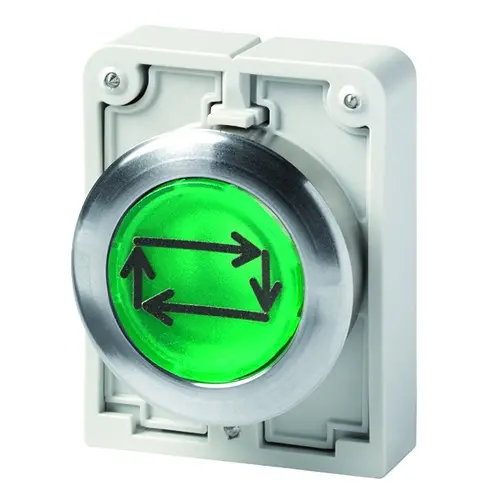 Produktfoto 1 von Eaton RMQ-Titan Druckschalter Ø 30.5 mm, Grün Flach DNV, CE, CSA, UL Flach Metall, IP66