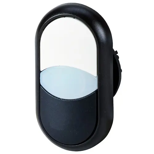 Eaton M22 Druckschalter Ø 22.5 mm, Schwarz, Weiß Federrückstellung Tropfen Kunststoff, IP66
