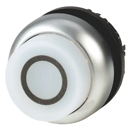 Produktfoto 1 von Eaton M22 Druckschalter Ø 22.5 mm, Weiß Momentan mit Federrückstellung Rund Kunststoff, IP69