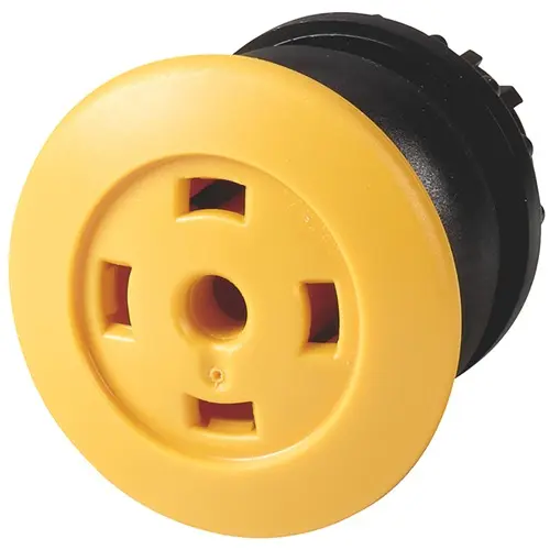 Produktfoto 1 von Eaton M22 Druckschalter Ø 22.5 mm, Gelb Momentan mit Federrückstellung Pilzkopf IEC, DE Pilzförmig Kunststoff, IP69