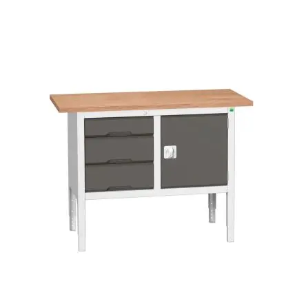 Produktfoto 1 von Bott Aufbewahrungstisch Stahl Werkbank Einstellbare Höhe L. 600 mm B. 1250mm H. 930 mm, Traglast 75kg