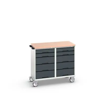 Produktfoto 1 von Bott Stahl Werkzeugwagen, Typ Werkzeugschrank 10 Schubladen mit Rädern, 980 mm x 1050mm x 600 mm