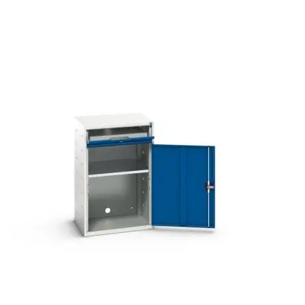 Produktfoto 1 von Bott Sitzen/Stehen Computerschrank Grau Tastaturablage, B 650mm H 1000 mm T 550 mm aus Stahl