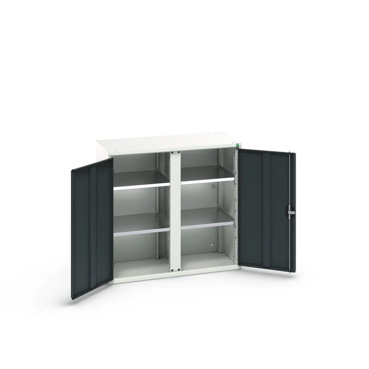 Produktfoto 1 von Bott Schrank Typ Bestückter Schrank Bodenmontage 2 Tür/en 4 Regal/e 0 Schublade/n Verriegelbar Stahlblech