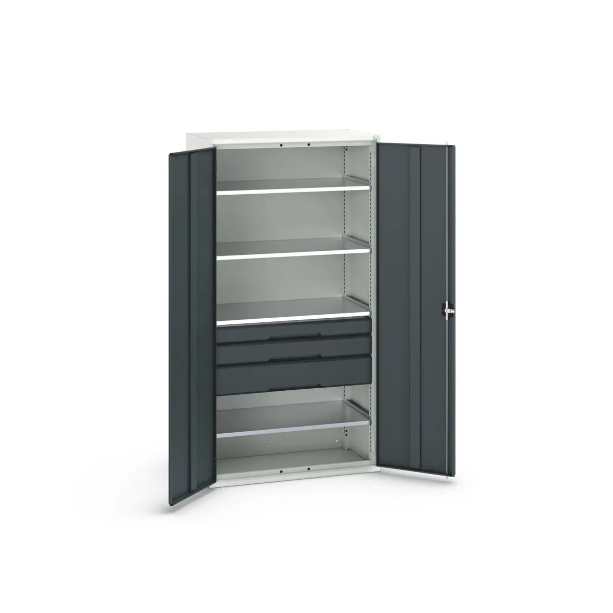 Produktfoto 1 von Bott Schrank Typ Bestückter Schrank Freistehend 2 Tür/en 4 Regal/e 3 Schublade/n 2000 mm 1050 mm Ja 550 mm Stahlblech