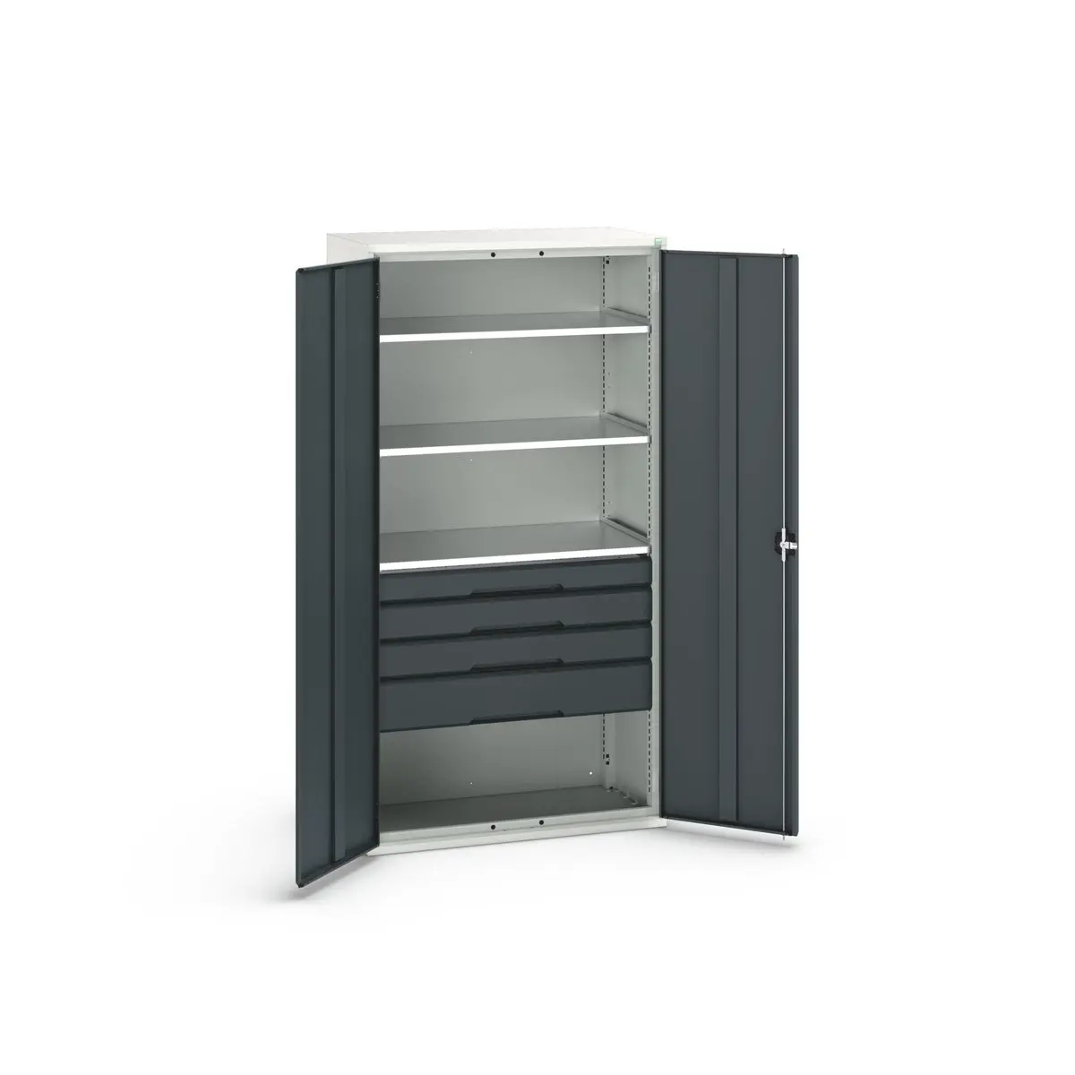 Produktfoto 1 von Bott Schrank Typ Bestückter Schrank Freistehend 2 Tür/en 3 Regal/e 4 Schublade/n 2000 mm 1050 mm Ja 550 mm Stahlblech