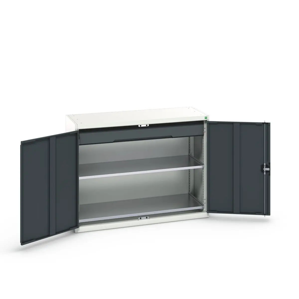 Produktfoto 1 von Bott Schrank Typ Bestückter Schrank Bodenmontage 2 Tür/en 2 Regal/e 1 Schublade/n Verriegelbar Stahlblech