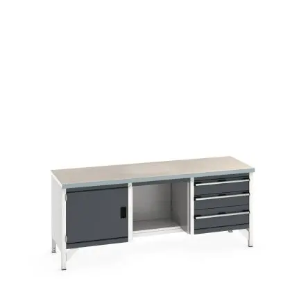 Produktfoto 1 von Bott Aufbewahrungsschrank Typ Aufbewahrungstisch Freistehend 1 Tür/en 1 Regal/e 3 Schublade/n 840 mm 2000mm Abschließbar
