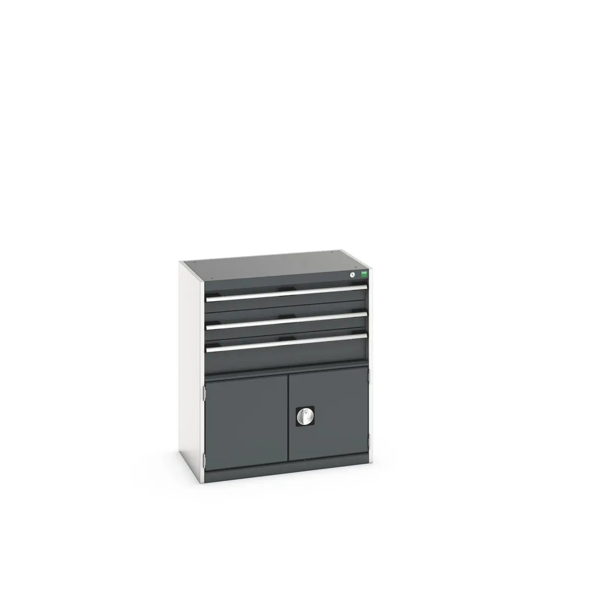 Produktfoto 1 von Bott Schrank Typ Schrank Freistehend 2 Tür/en 0 Regal/e 3 Schublade/n 900 mm 800 mm Ja 525 mm Stahlblech