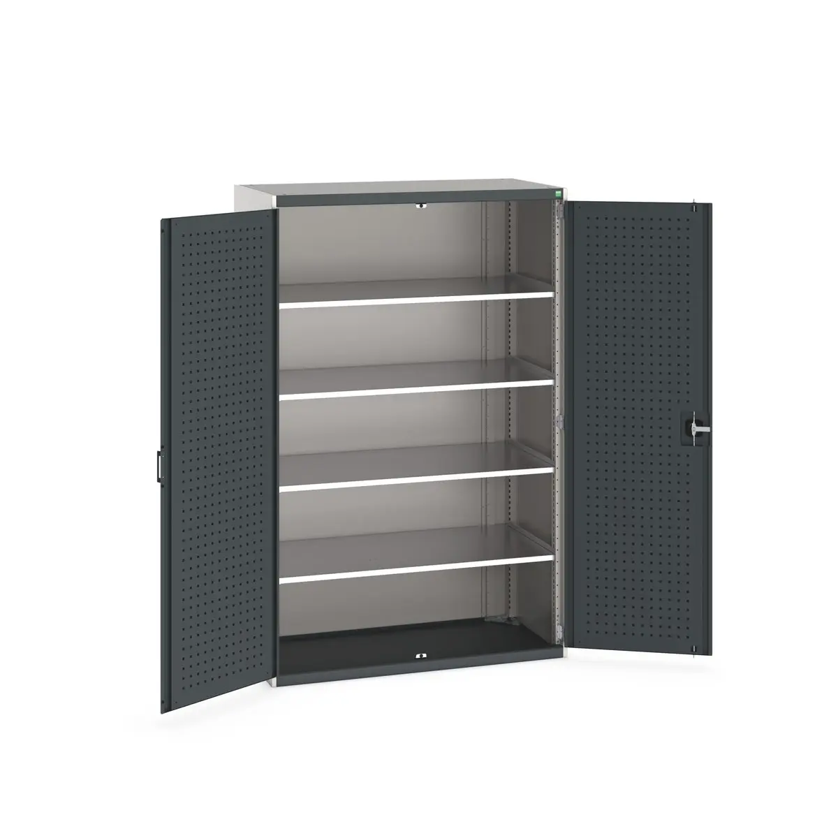 Produktfoto 1 von Bott Schrank Typ Schrank mit Ablage Freistehend 2 Tür/en 4 Regal/e 0 Schublade/n 2000 mm 1300 mm Ja 650 mm Stahlblech
