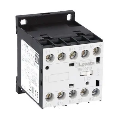 Produktfoto 1 von Lovato BG09 Schütz 125V-Spule, 3-polig, 440V / 9 A 4.5 kW 1 Öffner Selbstsichernd 1-Hilfskontakte