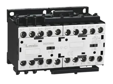 Produktfoto 1 von Lovato 11BG Wendeschütz 24V-Spule, 3-polig, 440V / 12 A 5.7 kW 1 Öffner Motorsteuerung, Umkehrend 1-Hilfskontakte