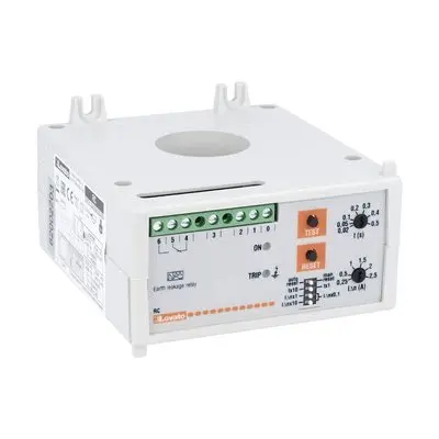 Produktfoto 1 von Lovato Erdschlussrelais 50/60 Hz, 0.025 to 0.25 A Normalerweise stromlos Ausgang 0.5 s Taste Ja