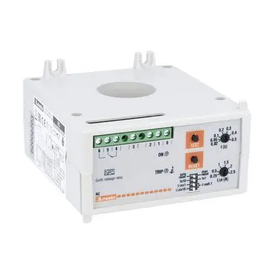 Produktfoto 1 von Lovato Erdschlussrelais 50/60 Hz, 0.025 to 0.25 A Normalerweise stromlos Ausgang 0.5 s Taste Ja