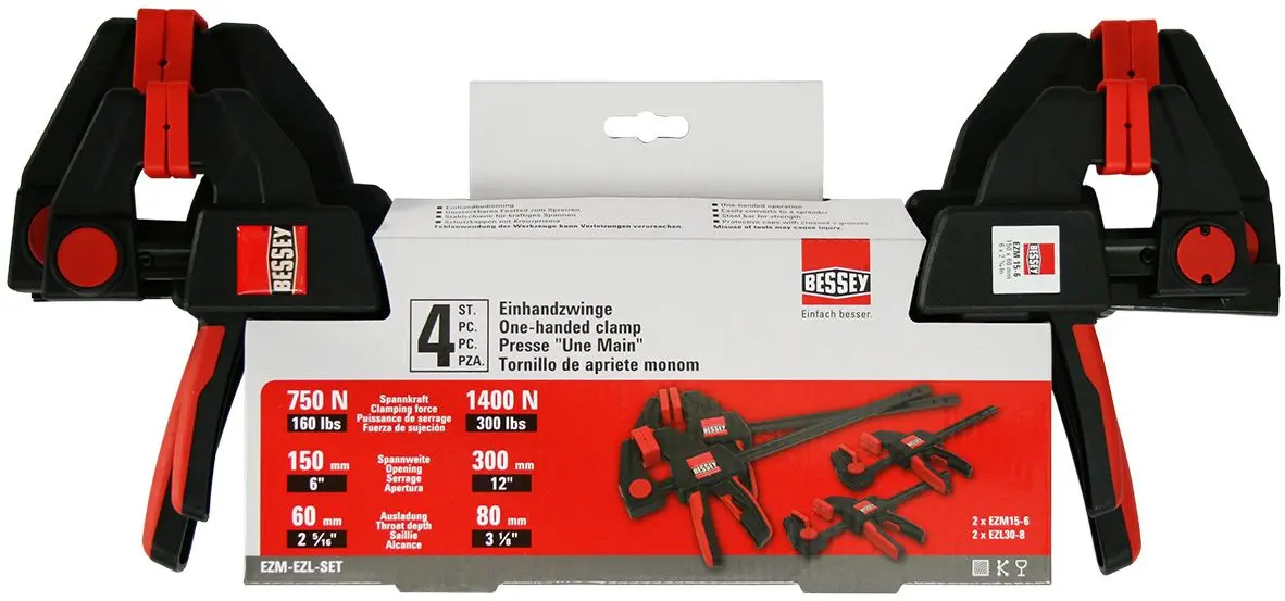 Produktfoto 1 von Bessey Klemmensortiment, Schnellspanner, 80 mm x 300 mm