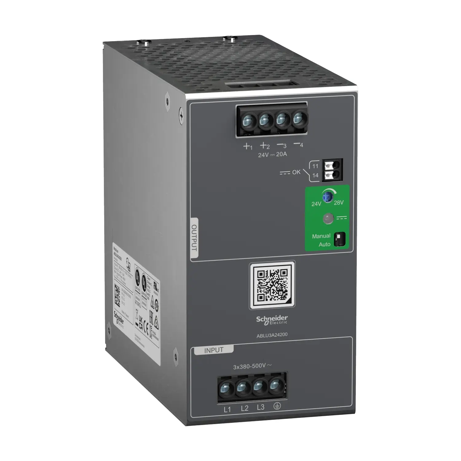 Produktfoto 1 von Schneider Electric Modicon Power Supply DIN-Schienen Netzteil Getaktet 24V dc / 20A 480W 500V ac