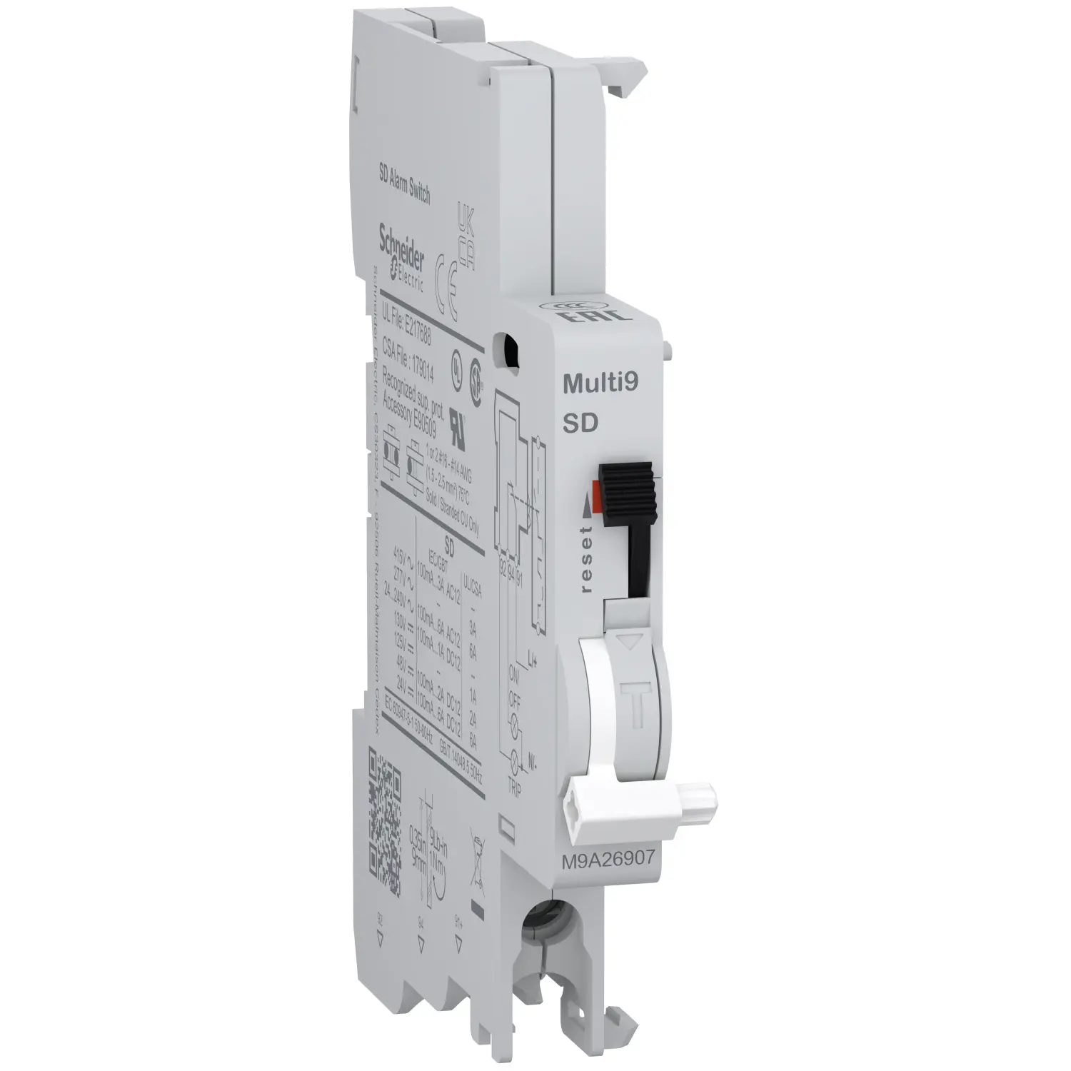 Produktfoto 1 von Schneider Electric M9A Hilfskontakt 1-polig C60, 1 Wechsler Klemmbefestigung mit Schraube Anschluss 6 A, 250 V