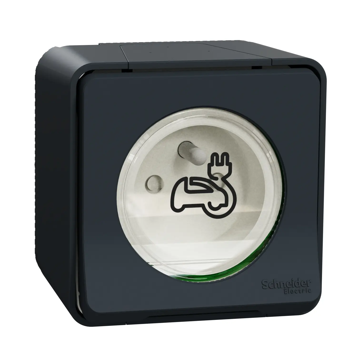 Produktfoto 1 von Schneider Electric Mureva Styl EV-Ladesteckdose Französisch 2P 1-fach Beide Messing Grau / 16 A