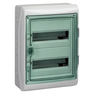 Produktfoto 1 von Schneider Electric Mureva Schaltschrank Glatt, 1-fach, Polymer, 340 mm IEC, 160 mm IP65, 88 mm SMD, 460 mm, Hellgrau