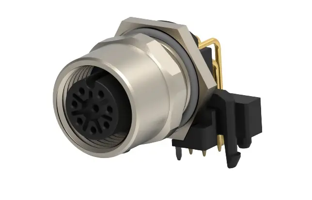 Produktfoto 1 von TE Connectivity T414 12 M12 Rundsteckverbinder Stecker 8-polig Buchse 2A Panel IP40