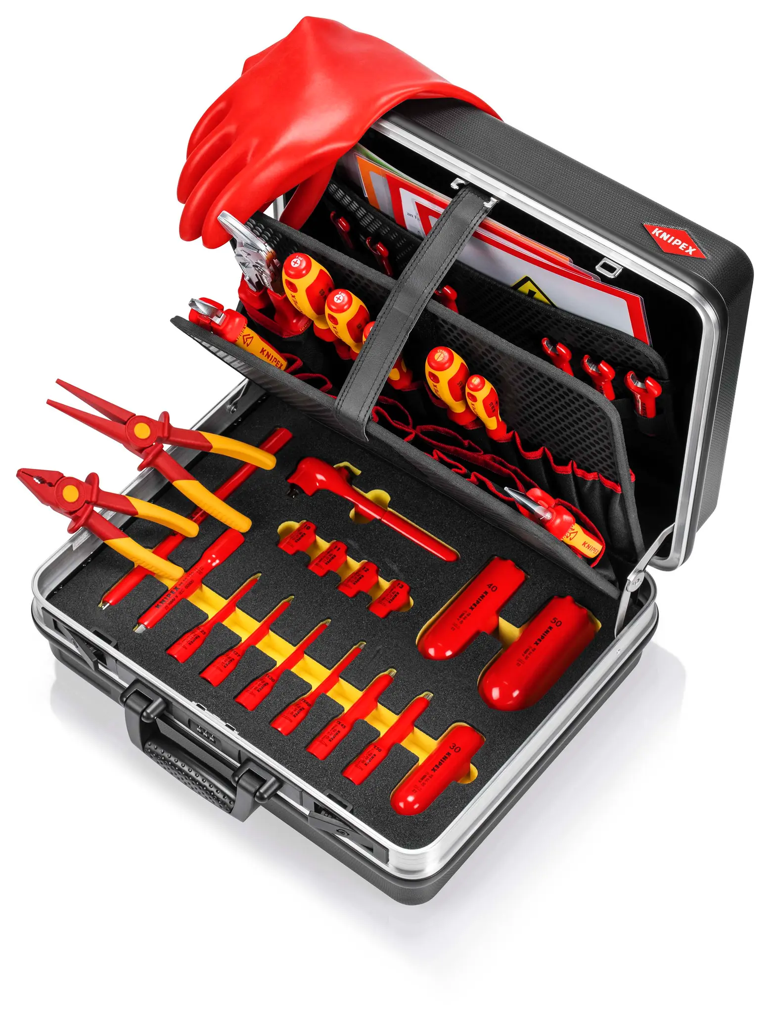 Produktfoto 1 von Knipex VDE 1000V zugelassen EV-Werkzeugkoffer Werkzeugkoffer, Tasche 29-teilig