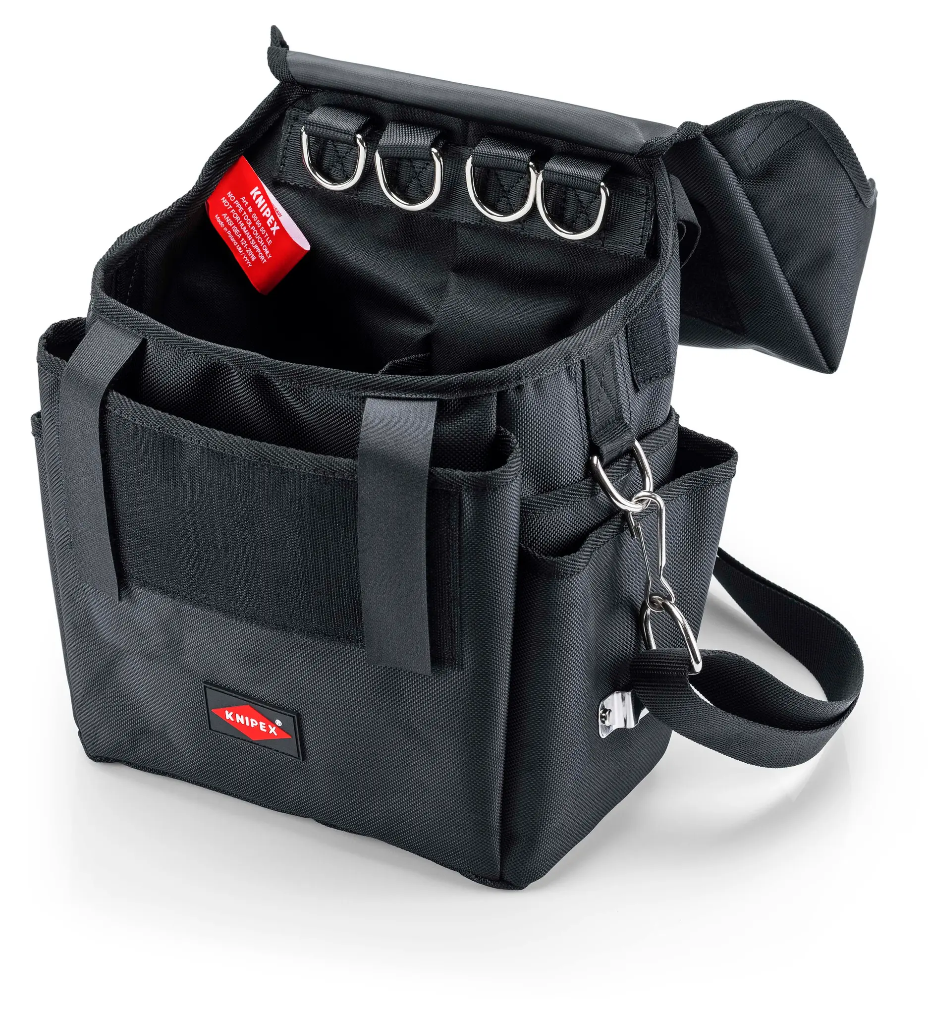 Produktfoto 1 von Knipex Synthetische Faser Werkzeugtasche mit Haken & Schleife, 250 mm x 150 mm x 370 mm Schultergurt