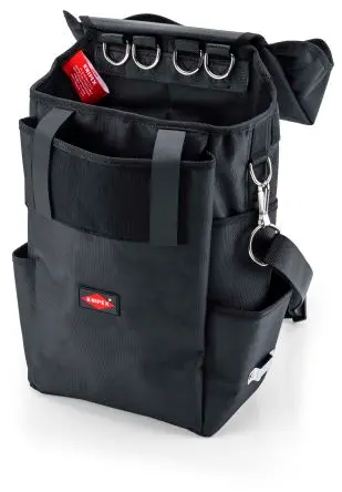 Produktfoto 1 von Knipex Synthetische Faser Werkzeugtasche mit Haken & Schleife, 250mm x 150 mm x 470 mm Schultergurt