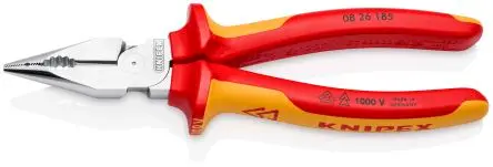 Produktfoto 1 von Knipex 26185 Spitzzange Spitz Schneidkraft → 25 to 2 mm² 185 mm VDE 1000V zugelassen