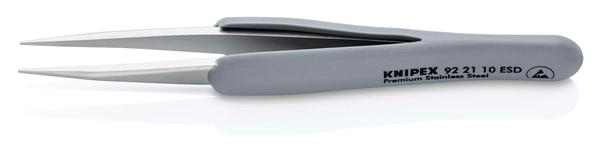 Produktfoto 1 von Knipex 2110 Edelstahl Pinzette, 123 mm Gerade, Spitze Fein, Gerade Antimagnetisch ESD-sicher