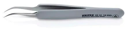 Produktfoto 1 von Knipex Edelstahl Pinzette, 122mm, Spitze Geknickt Antimagnetisch ESD-Sicherheit