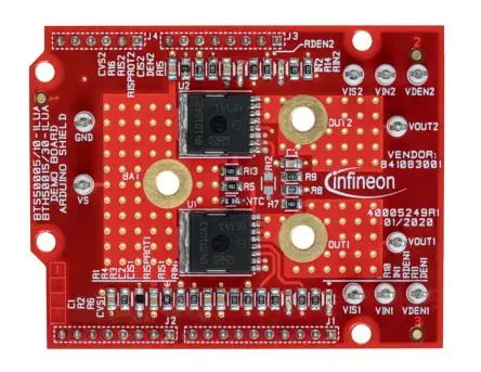 Produktfoto 1 von Infineon Power Switch Arduino-Shield, Arduino Shield Power PROFET 12 V Evaluierungsplatine, für Stromverteilungsbox