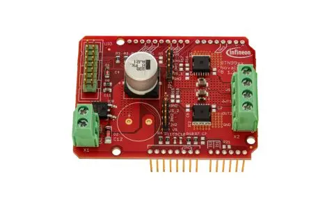 Produktfoto 1 von Infineon High Current Half Bridges IC Arduino-Shield, DC-SHIELD_BTN9970LV Motorsteuerung, für NovalithIC+