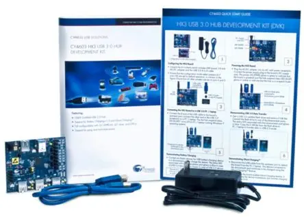 Produktfoto 1 von Infineon HX3 USB 3.0 Hub-Entwicklungskit Entwicklungskit CYUSB3314 Entwicklungskit USB für Mikrocontroller