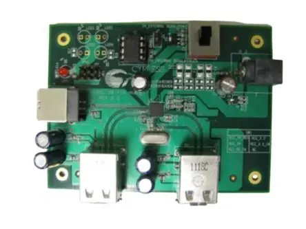 Produktfoto 1 von Infineon HX2VL Entwicklungs-Kit für einen sehr stromsparenden USB 2.0-konformen 4-Port-Hub Entwicklungskit CY7C65632