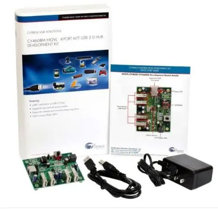 Produktfoto 1 von Infineon Multi-TT HX2VL Entwicklungs-Kit für 4-Port-Hub mit sehr geringem Stromverbrauch Entwicklungskit CY7C65642