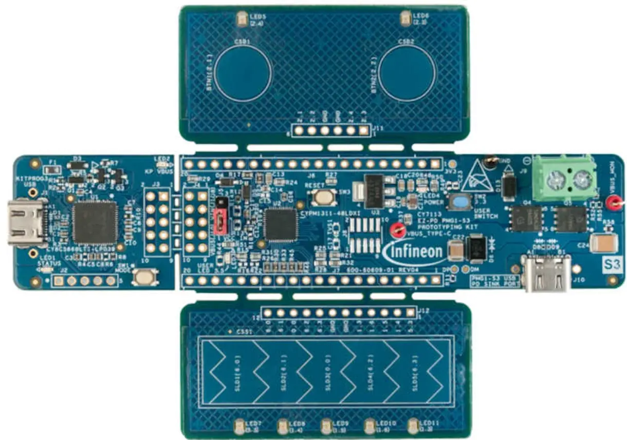 Produktfoto 1 von Infineon CYPM1311-48LQXI Microcontroller Development Kit, EZ-PD PMG1-S3 MCU-Prototyping-Kit Mikrocontroller, für