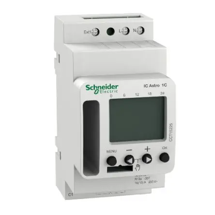 Produktfoto 1 von Schneider Electric Digital Acti9 Dämmerungsschalter 230V, Wöchentlich, 1-Kanal, Schraube