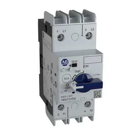 Produktfoto 1 von Allen Bradley 140UT 140UT-D7D2, Kompaktschutzschalter 2-polig, 3A Feststehend / Abschaltvermögen 65 kA 227V ac
