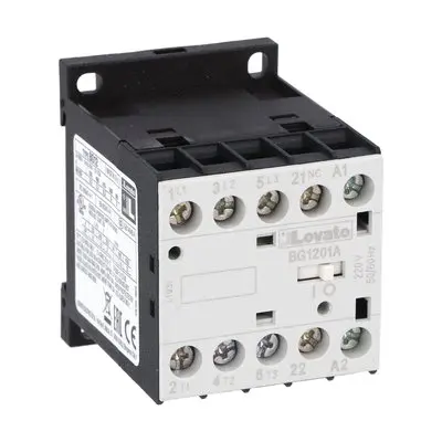 Produktfoto 1 von Lovato BG12 Schütz 24 V-Spule, 3-polig, 690V / 12 A 5 kW 1 Öffner Gerade 1-Hilfskontakte