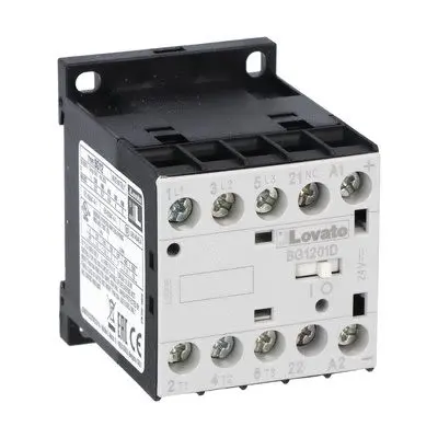 Produktfoto 1 von Lovato BG12 Schütz 12V dc-Spule, 3-polig, 690V 12V dc 5 kW 1 Öffner