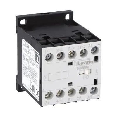 Produktfoto 1 von Lovato BG09 Schütz 24V-Spule, 3-polig, 440V / 9 A 4.5 kW 1 Öffner 1-Hilfskontakte