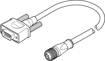 Produktfoto 1 von Festo NEBM, 8-polig Kabel, M12, Gerade Buchse 8 / D-Sub 9-polig Stecker, Länge 5 m